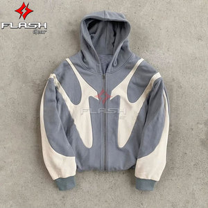 เสื้อฮู้ดซิปผู้ชายสไตล์ฮาราจูกุ Y2K สำหรับฤดูร้อน ผ้าโพลีเอสเตอร์/คอตตอน กันลม ระบายอากาศได้ดี มีกระเป๋า ปรับแต่งได้ แฟชั่นสตรีทแวร์ - Product Image 4
