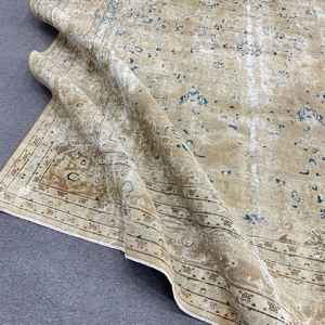 Tapis turc vintage surdimensionné 9,4x11,6 pi (287x355 cm), tapis abstrait marron - Product Image 4