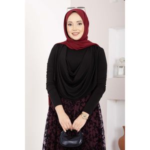 Hauts en tricot pour femmes Sandy - Noir avec détail drapé élégant - Product Image 3
