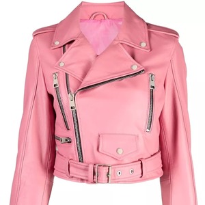Veste en cuir véritable respirante de haute qualité pour femmes pour l'hiver - Motocyclisme Vêtements décontractés Couleurs personnalisables Courte - Product Image 1
