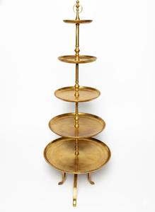 Support à gâteau moderne en or à 5 étages, tour à cupcakes en métal, plateau de présentation de desserts pour la décoration de mariage, fête, événement, présentation élégante de nourriture - Product Image 3