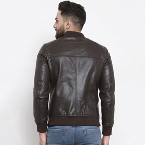 Premium Leather <b>Jacket</b> Men Winter Soft Touch Durable Stand Front Logo High Standard Modern Casual Outerwear High Street - Product Image 2