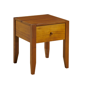 Elegante Mesita de Noche de Madera de Teca con Patas Cónicas |   Con 1 Cajón y Patas Cónicas para una Decoración de Dormitorio Ligera, Aireada y Moderna - Product Image 2