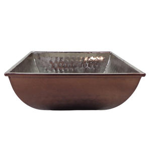 Ensemble de 2 saladiers de forme carrée en métal marron TPR PC bol de service et bol à soupe pour décoration de table faits à la main - Product Image 1