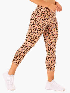 Pantalon crayon de yoga décontracté à imprimé léopard pour femmes coupe ajustée avec taille élastique et pantalon décontracté à l'avant plat - Product Image 3