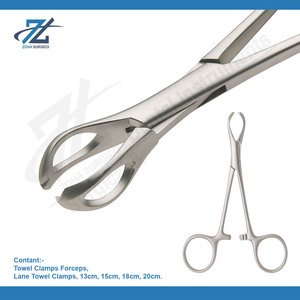 LANE TISSUE FORCEPS 1X2TH Abrazadera de toalla 16cm PRIME Deluxe Quality Instrumentos quirúrgicos dentales hechos a mano en Pakistán - Product Image 2