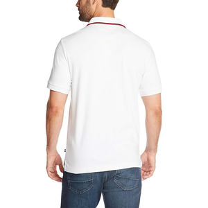 Wholesale Men Solid <b>Black</b> <b>Polo</b> Shirt Contrast Piping Collar Classic Fit Casual <b>Top</b> - Product Image 3