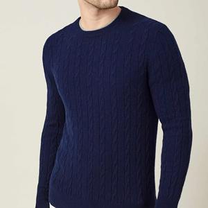 Precio de fábrica Fabricante personalizado OEM Hombres 100% Merino Lana Jersey Suéter de punto de cuello redondo Jersey de punto para hombre - Product Image 1