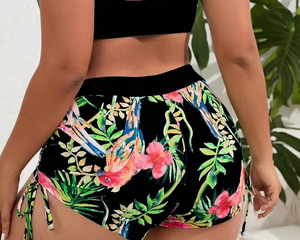 Ensemble de maillot de bain deux pièces pour femmes grande taille, design personnalisé, imprimé à carreaux, vêtements de plage, maillot de bain, taille haute, décontracté, mode estivale - Product Image 4