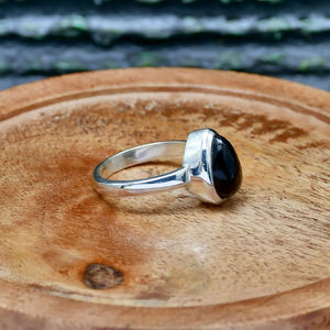 Belle conception naturelle Onyx noir bague en argent Sterling 925 bohème déclaration délicate anniversaire guérison cristal bijoux cadeau - Product Image 4