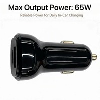 Chargeur de voiture 2 en 1 65W PD QC3.0, adaptateur de charge rapide pour iPhone, double port USB universel, adaptateur allume-cigare en stock