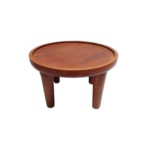 Présentoir à gâteaux en bois de forme ronde à un niveau Finitions naturelles pour présentoir de fête d'anniversaire de mariage en vrac personnalisé - Product Image 2