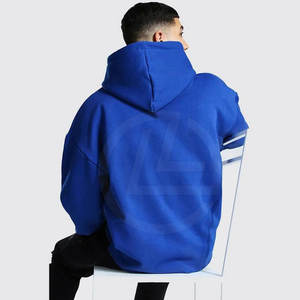 Sudadera con capucha Street Style Raw Hem con hombros caídos y diseño recortado sin terminar Sudadera con capucha de gran tamaño con detalles de dobladillo crudo - Product Image 6