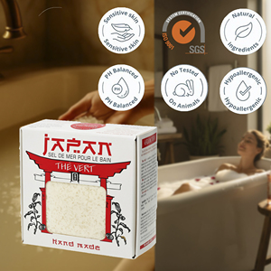 Sal de Baño de Té Verde Pura Mineral de Letonia, UE, Japón, Grado Cosmético, Producto de Belleza Limpia, Etiqueta Privada OEM, Suministro a Granel - Product Image 1