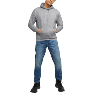 Sweat à capuche thermique lourd pour homme, à manches longues, style streetwear hiver, fermeture éclair, couleur unie, 100 % coton, directement de l'usine - Product Image 6