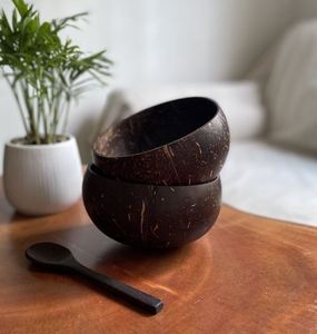 HOT Selling 100% Natural Customized Logo Polished Coconut Shell <b>Bowl</b> and Coconut Spoon Coco <b>Bowl</b> With Cheapest Price - Product Image 5
