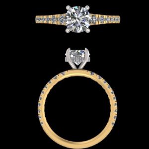 Anillo de Compromiso con Diamante de Corte Brillante Redondo de 1.54 Quilates, Oro Sólido de 18k/14k, Anillo de Boda con Engaste Pavé, Joyería Fina de Lujo para Mujer - Product Image 2