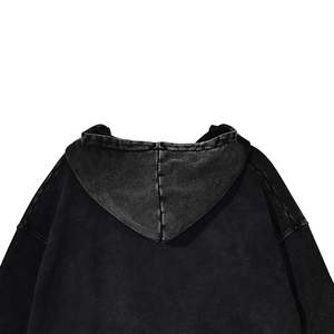 Sweat à capuche zippé pour homme, coupe classique, 100% coton, écologique et respirant, avec logo personnalisé brodé, effet délavé, idéal pour l'hiver - Product Image 5