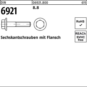 Hex <b>Bolt</b> DIN 6921 <b>Flange</b> M12x40 8.8 100 Pieces - Product Image 1