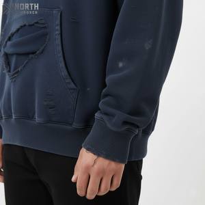 2025 haute qualité Streetwear 360gsm 100% coton à capuche décontracté blanc personnalisé hommes sweats à capuche réversibles sweats à capuche Hombre - Product Image 5