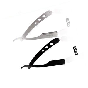 Rasoir de barbier pliant en acier inoxydable pour coupe de cheveux, avec lames interchangeables, couteau de rasage droit personnalisé - Product Image 5