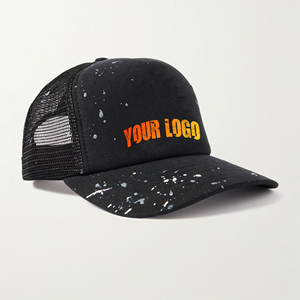 Vente en gros de casquette de camionneur en coton à mailles unies avec logo brodé sur le devant quantité minimale de commande bas 5 panals casquette de camionneur respirante pour homme - Product Image 1