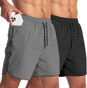 Short d'entraînement de course à pied décontracté et solide à séchage rapide pour hommes Poches à cordon de serrage Sports Hot Pattern Knitted - Product Image 1