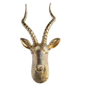 Cerf fait à la main fini or décorations murales d'intérieur artisanat en métal décoration murale tête d'animal de cerf - Product Image 6