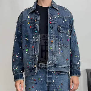 <b>Rhinestone</b> <b>Jacket</b> for Men Trendy Sparkle Style Casual Wear Wholesale Supplier <b>Rhinestone</b> Jeans <b>Jacket</b> - Product Image 5