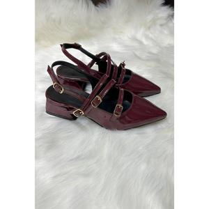 Scarpe con tacco corte Block da donna con casco a punta regolabile in vernice da donna 455 - Product Image 5