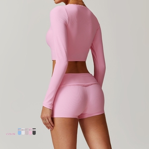 High Quality Sports Bra High Waist <b>Leggings</b> Suit Long Sleeve Workout Wear Gym Sportswear Women Fitness Clothes Yoga <b>Set</b> - Product Image 2