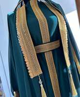 Marokkanisches Abaya-Design Hochzeitskleid Marokkanisches Maxi-Kleid für Damen mit Wunderschönem Goldenen Spitzenmuster