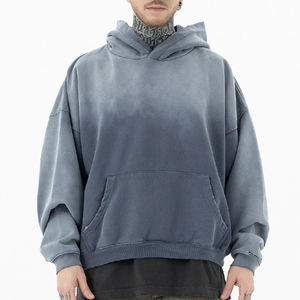 Sudaderas con Capucha Extra Grandes, Lavadas al Ácido, Desteñidas por el Sol, para Hombre, Corte Cuadrado, 480 g/m², Algodón Grueso, Talla XS, Hombros Caídos, Diseño Estampado, Invierno, Suministro ODM - Product Image 1