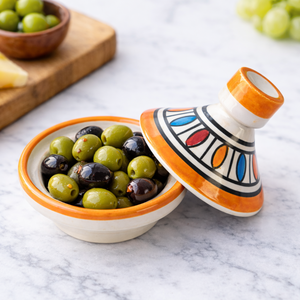 Moroccan Mini Ceramic & Enamel Traditional Handmade Tajine Hand Drawing for Spices Nuts Serving-Art Collectible Gift - Product Image 4