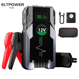 Factory Price Emergency Tools Kit 12v 2000A Portable Jump Starter Multi-Function Car Jump Starter Power with Air Compressor