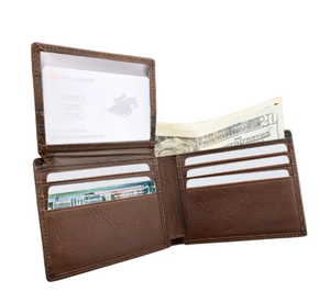 Cartera de piel auténtica de alta calidad personalizada para hombre, mini bolsillo Delgado ligero para monedas con longitud corta y función de tarjetero - Product Image 2