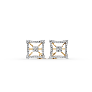 ต่างหูเพชรทรงสี่เหลี่ยมจาก Square Halo Lab-Grown Diamond - Product Image 1