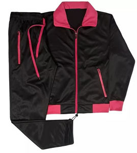 Survêtement d'entraînement à rayures latérales OEM pour femmes Fabriqué en tissu polyester de haute qualité Veste zippée pour femmes Pantalon de jogging pour femmes - Product Image 6