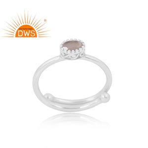 Anillo de piedras preciosas de luna de Chocolate Natural de Plata de Ley 925, joyería personalizada para mujer, regalo para ella - Product Image 1