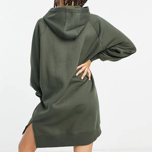 2024 de talla grande de algodón de línea larga sudaderas con capucha de peso pesado para mujer - Product Image 3