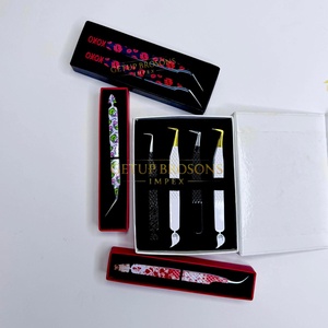 Pince à épiler pour cils GETUP BROSONS IMPEX 90/curve/isolation en acier inoxydable de haute qualité, plusieurs couleurs, pointe lisse, poignée diamantée - Product Image 5