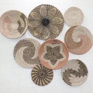 Hot Rotin Seagrass Wall Home Decor Panier mural tissé Décoration murale - Product Image 6