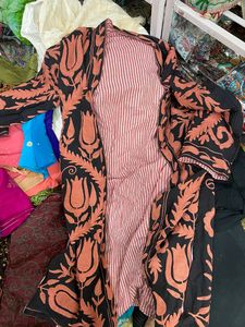 Broderie Coton Suzani Veste Long Kimono avec Ceinture Manteau D'hiver Indien Coton Broderie Vêtements D'été - Product Image 6