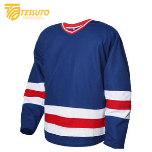 ชุดกีฬาฮ็อกกี้น้ำแข็ง100% โพลีเอสเตอร์น้ำหนักเบาออกแบบโลโก้และชื่อทีมได้ตามต้องการ - Product Image 1