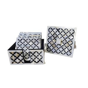 Juego de Posavasos de Lujo con Incrustaciones de Nácar, Almohadillas para Bebidas de Concha, Personalización de Marca, para Servir Té y Café, Decoración del Hogar y Colecciones de Regalos - Product Image 5