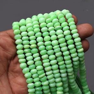 Gran oferta de cuentas de ópalo verde caramelo, cuentas de Rondelle lisas de ópalo de 8mm para fabricación de joyas, hebras de piedras preciosas sueltas a precio de mayorista - Product Image 1