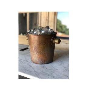 Fournitures de fête d'extérieur Seau à glace en cuivre et acier Accessoires de bar finis antiques en acier inoxydable Seau à glace fini en cuivre - Product Image 1
