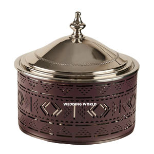 Ensemble de dessus de table de trois casseroles en métal vaisselle élégante faite à la main de haute qualité vaisselle de table nouvelles casseroles en métal en gros - Product Image 5