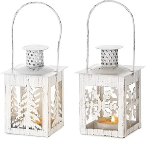 Juego de 2 portavelas de Metal blanco para decoración de interiores y exteriores, conjunto de 2 portavelas para decoración de bodas, jardín, balcón - Product Image 6