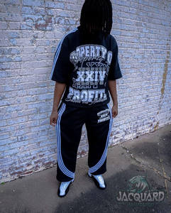 Ropa de calle personalizada de alta calidad para hombre, Camisetas estampadas de gran tamaño, chándales de algodón térmico de lana duradera, conjuntos de camisetas para hombre - Product Image 1